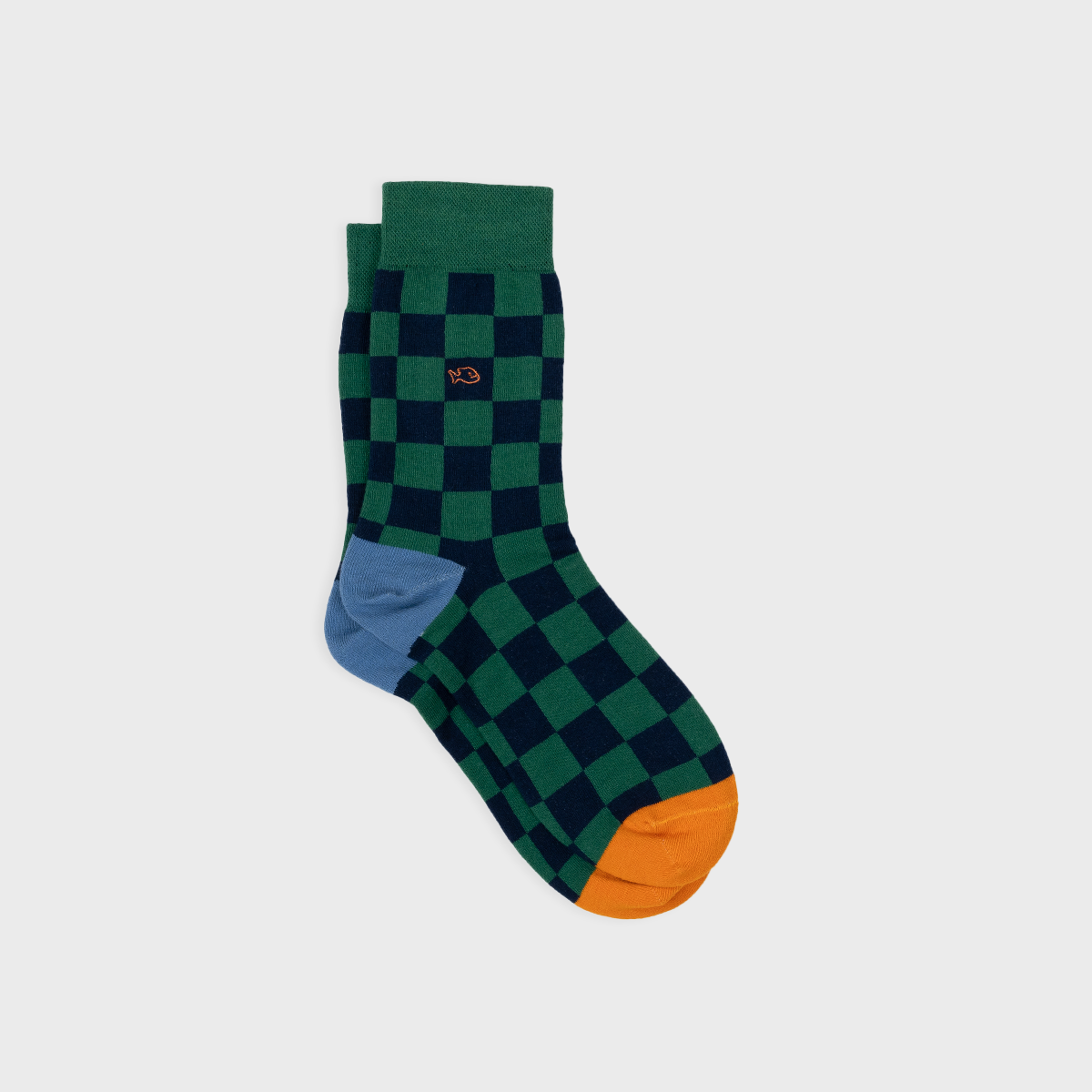 Combed cotton checkered socks - Baku