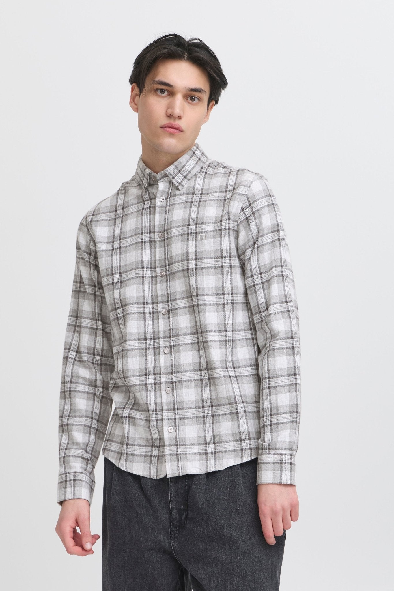 CASUAL FRIDAY - ANTONS 0159 checked brushed shirt - 20505585 - Boutique Bubbles