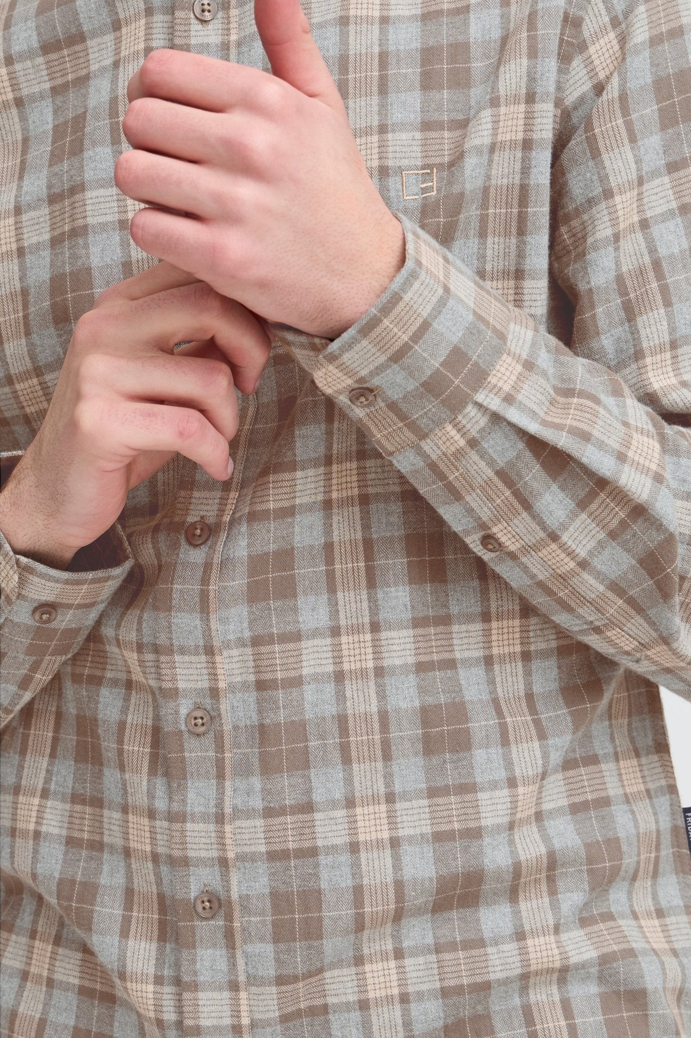 CASUAL FRIDAY - ANTONS 0159 checked brushed shirt - 20505585 - Boutique Bubbles