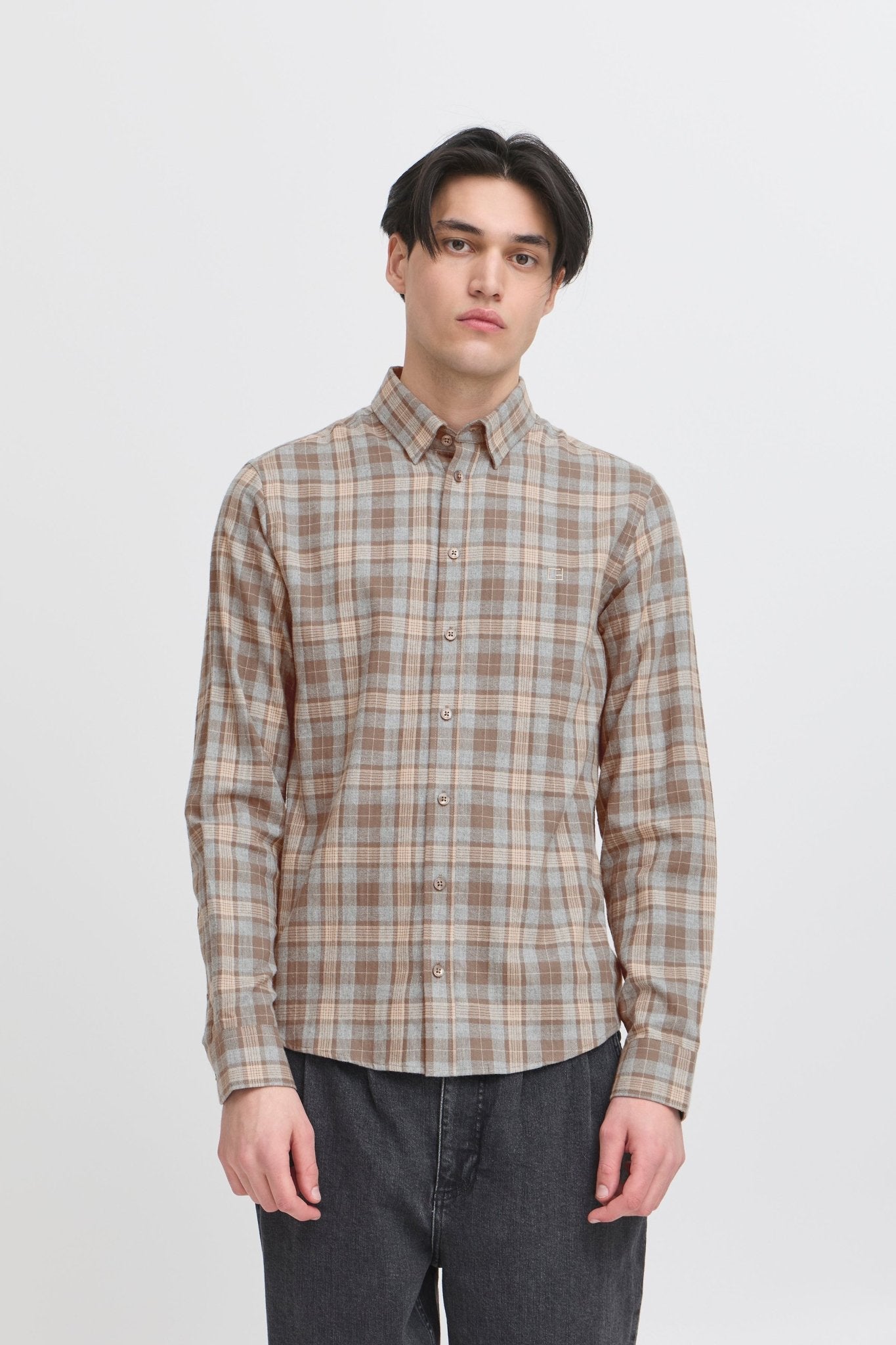 CASUAL FRIDAY - ANTONS 0159 checked brushed shirt - 20505585 - Boutique Bubbles