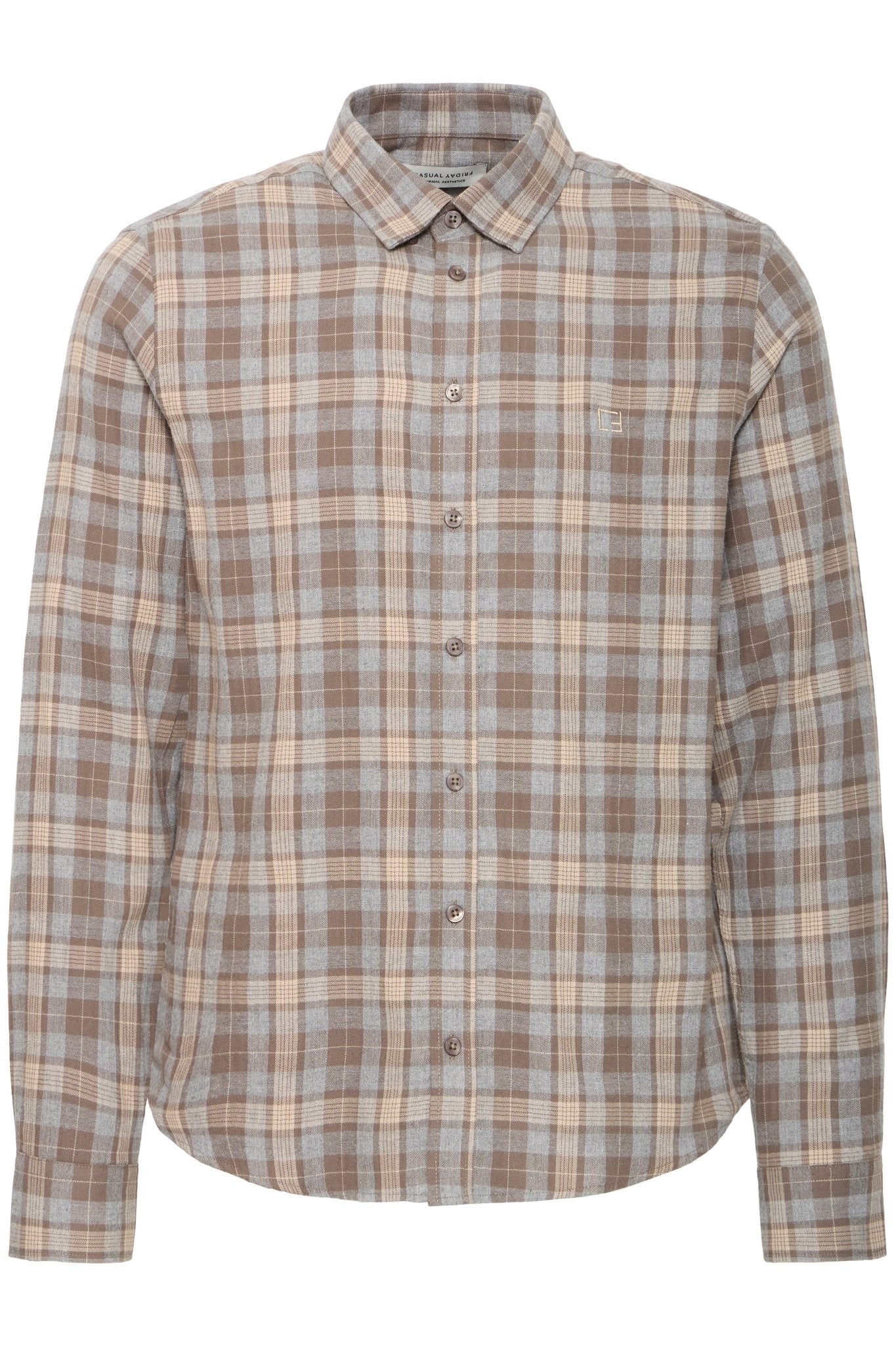 CASUAL FRIDAY - ANTONS 0159 checked brushed shirt - 20505585 - Boutique Bubbles