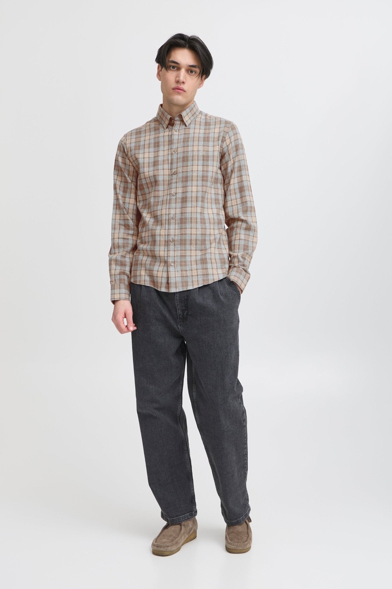 CASUAL FRIDAY - ANTONS 0159 checked brushed shirt - 20505585 - Boutique Bubbles