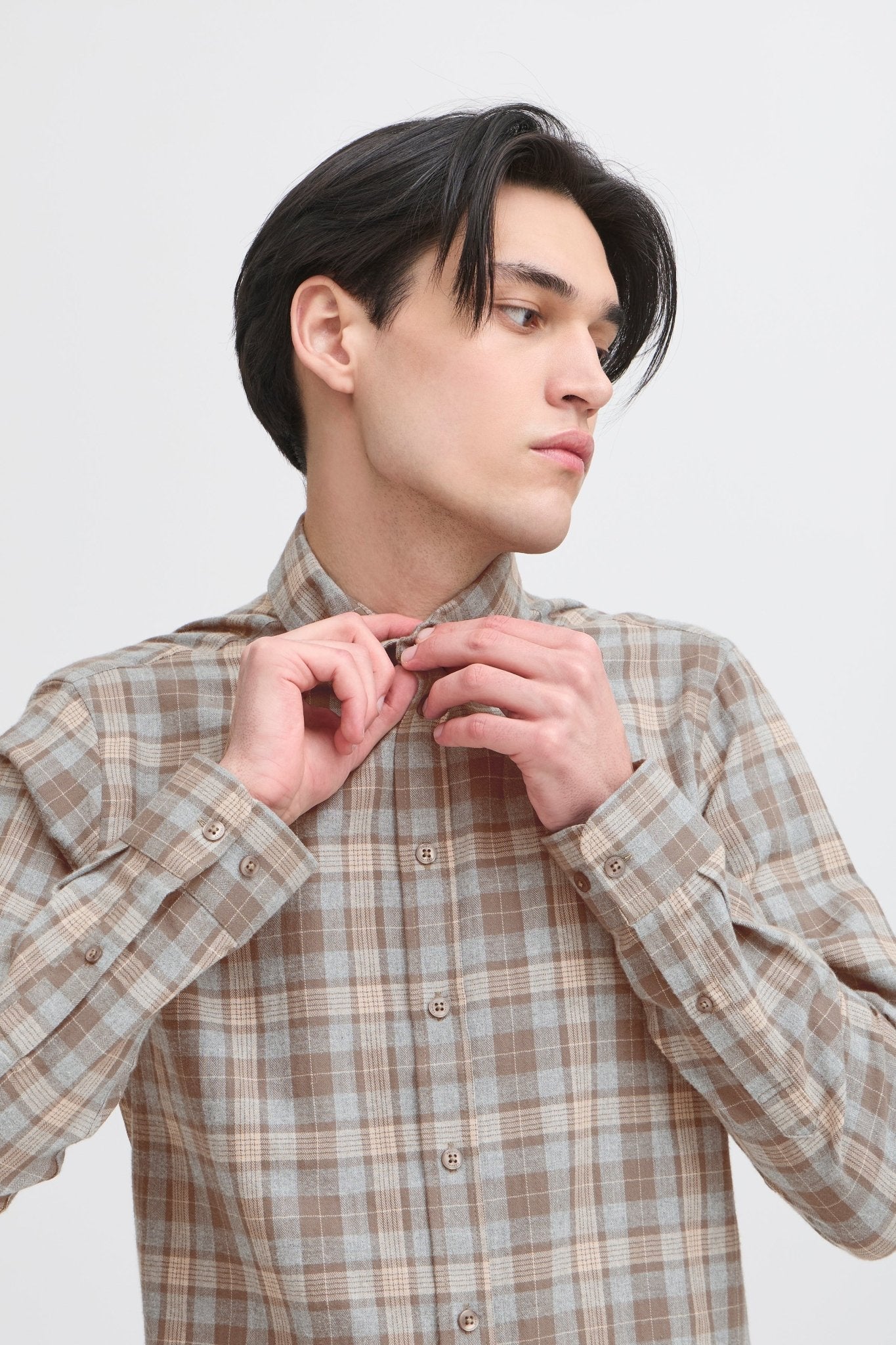 CASUAL FRIDAY - ANTONS 0159 checked brushed shirt - 20505585 - Boutique Bubbles