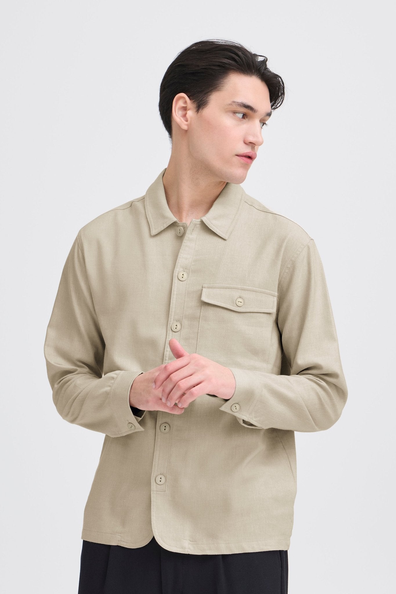 CASUAL FRIDAY - CFBRO 0262 LINEN MIX OVERSHIRT - 20506225 - Boutique Bubbles