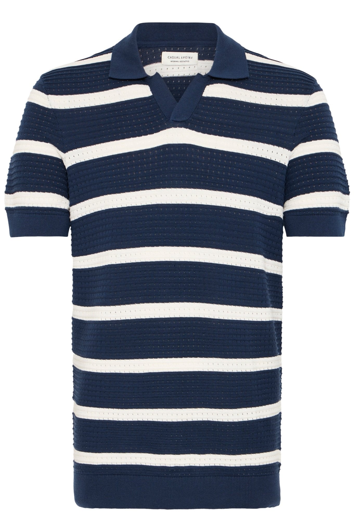 CASUAL FRIDAY - CFDAHLIN SS STRIPED POLO KNIT - 20506175 - Boutique Bubbles