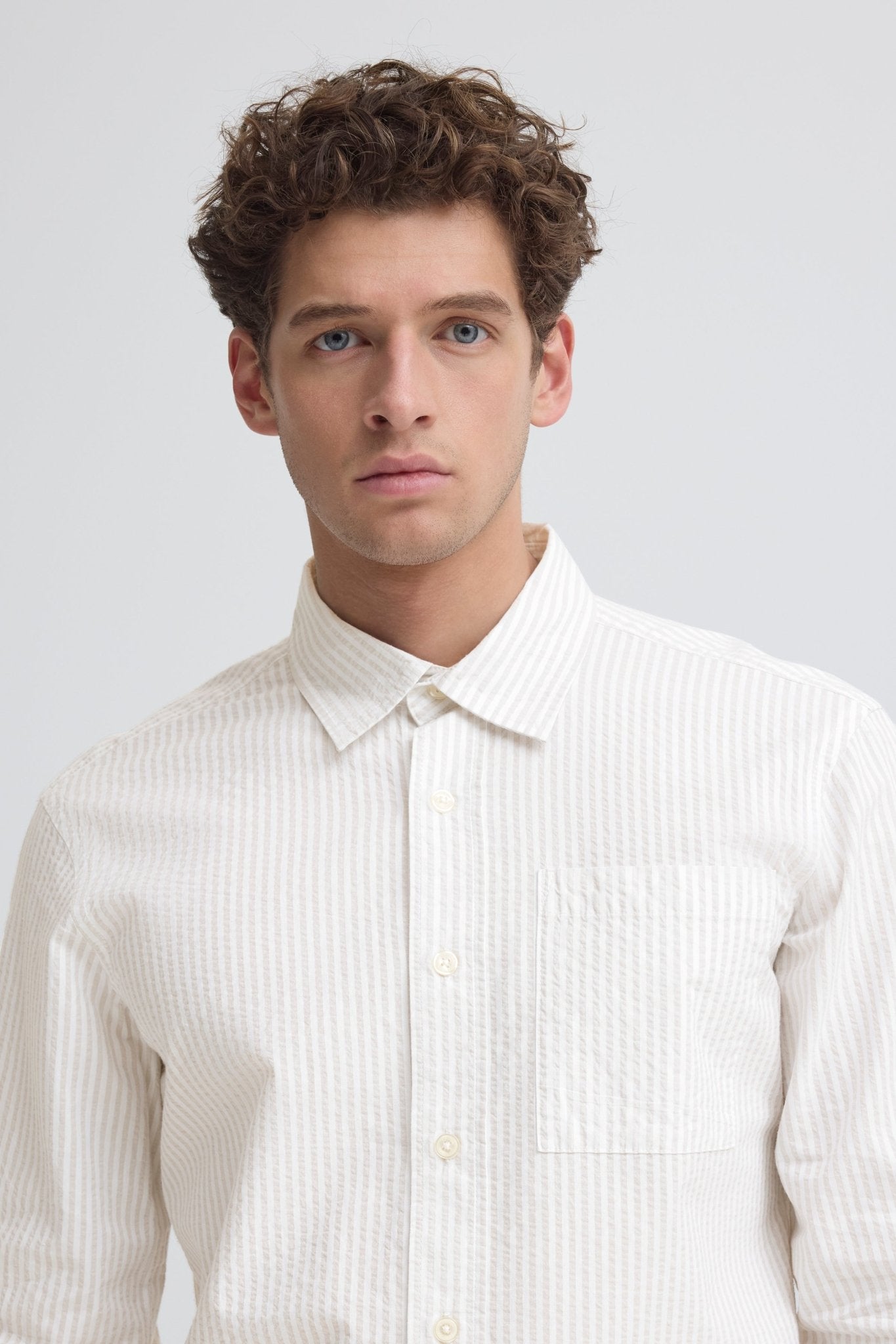 CASUAL FRIDAY - CFJAEVON LS SEERSUCKER SHIRT - 20506254 - Boutique Bubbles