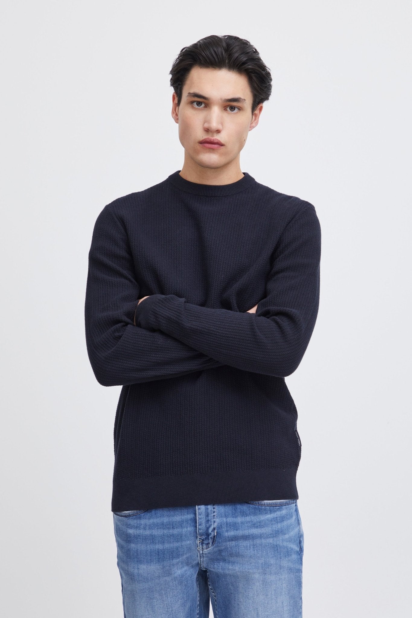 CASUAL FRIDAY - CFKARL structured crew neck knit - 20505088 - Boutique Bubbles