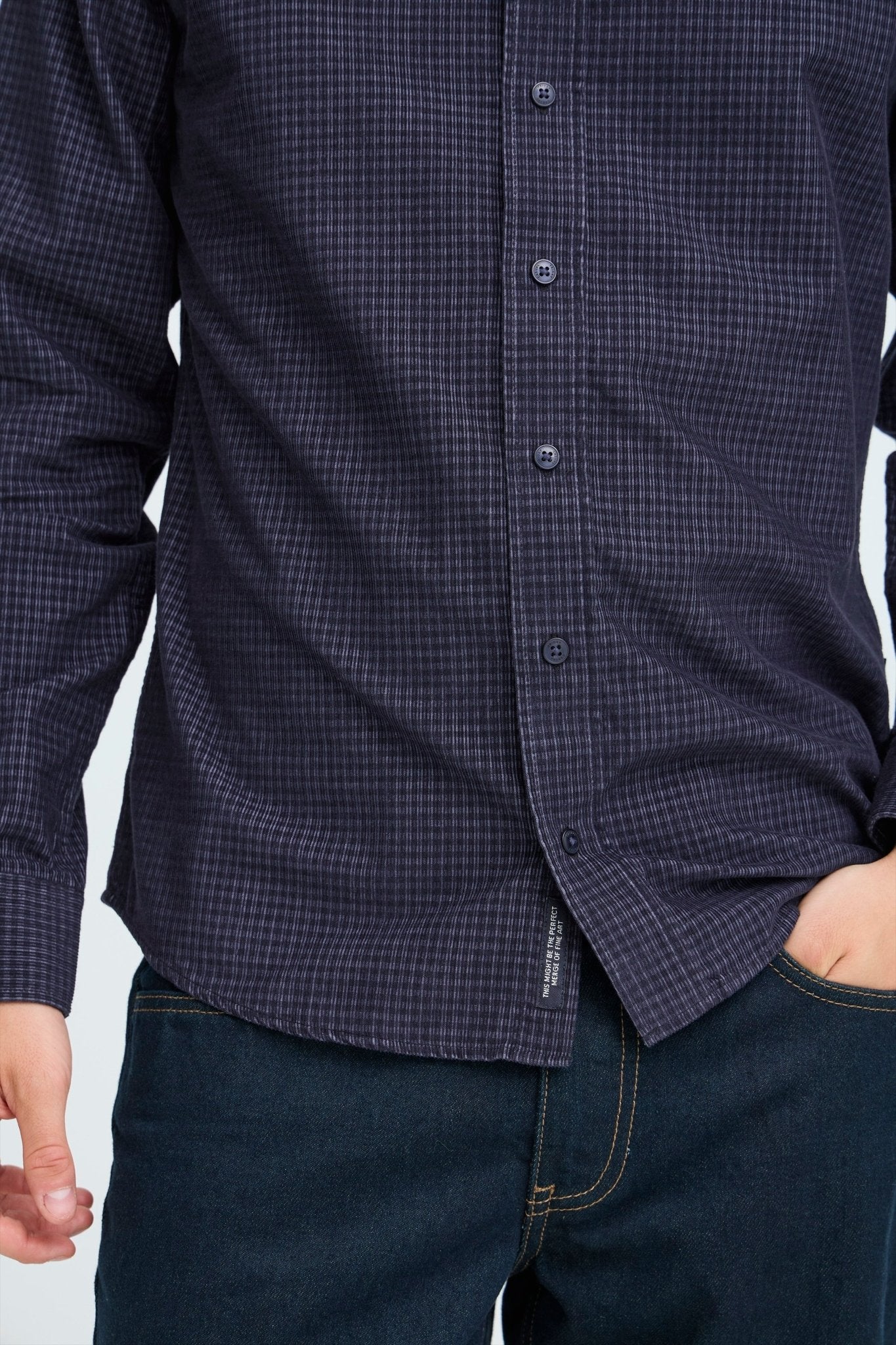CASUAL FRIDAY - PONTUS LS BD checked corduroy shirt - 20505587 - Boutique Bubbles