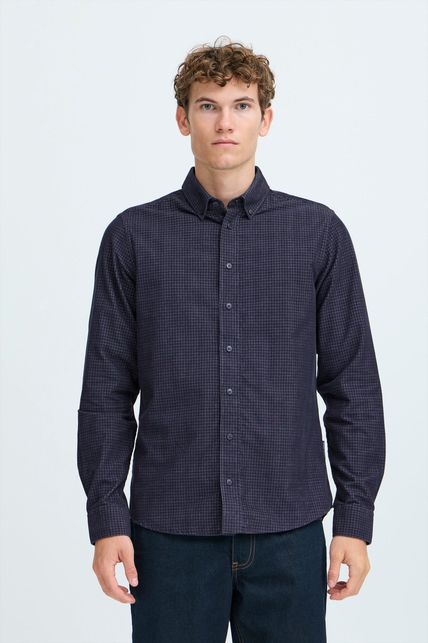 CASUAL FRIDAY - PONTUS LS BD checked corduroy shirt - 20505587 - Boutique Bubbles