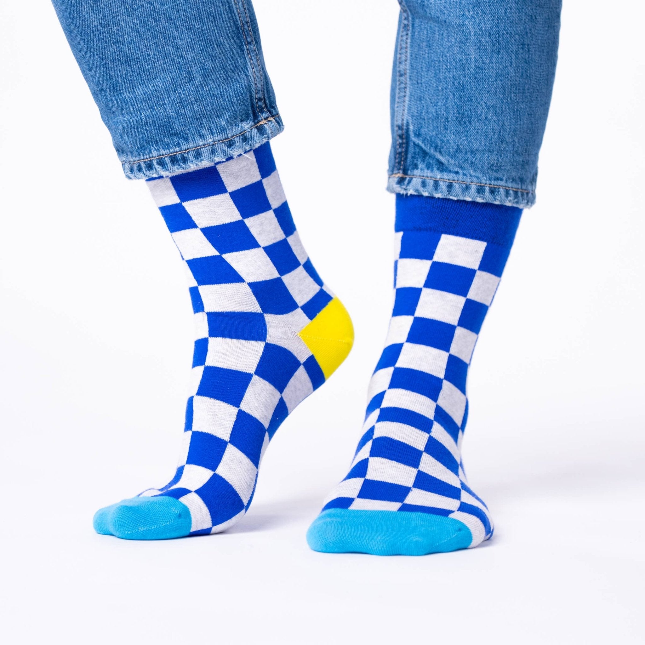 Combed cotton checked socks - Marina Bay - Boutique Bubbles