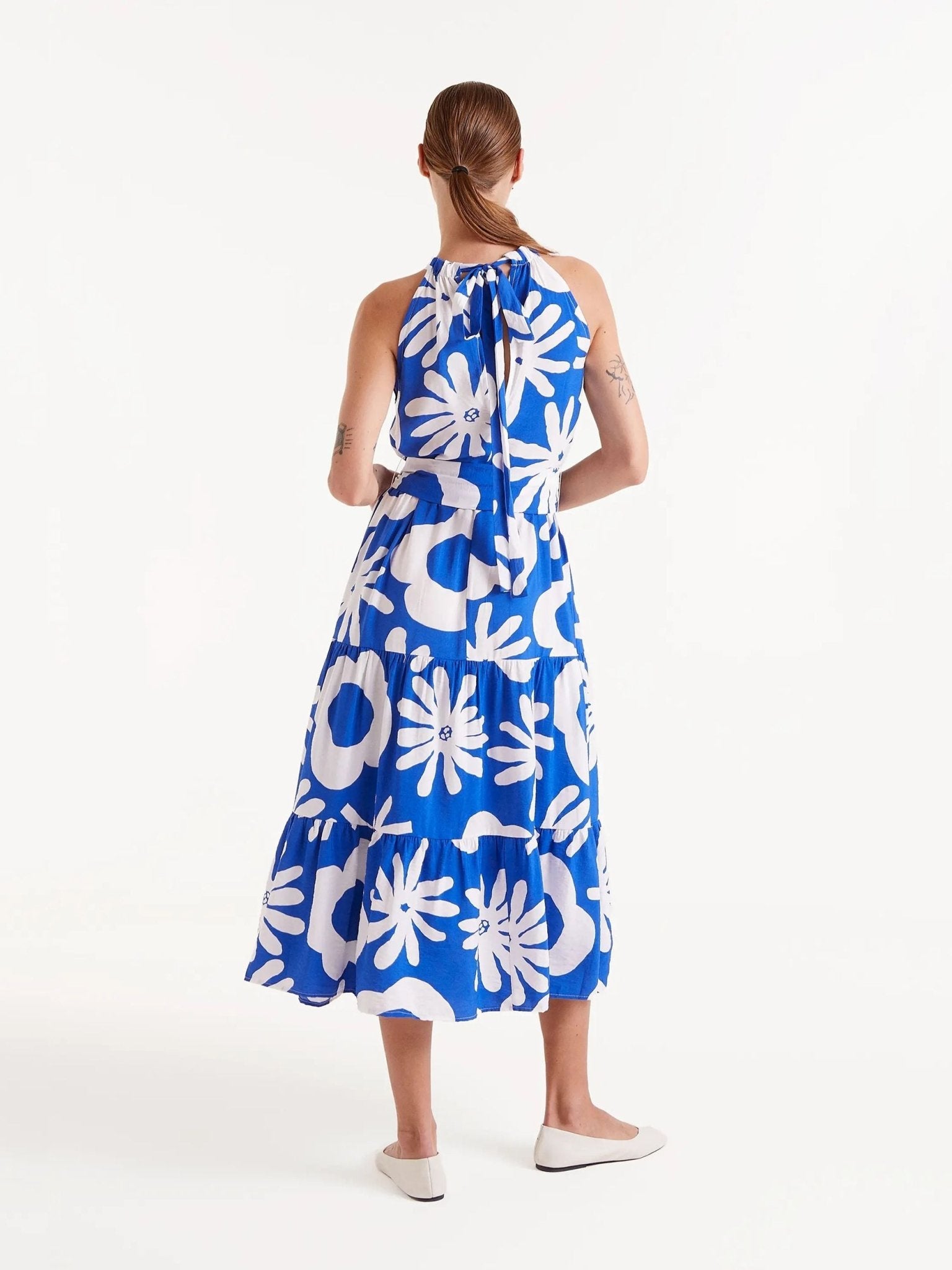 COMPANIA FANTASTICA - Bluet Blue Floral Long Dress - 52C/12109 - Boutique Bubbles