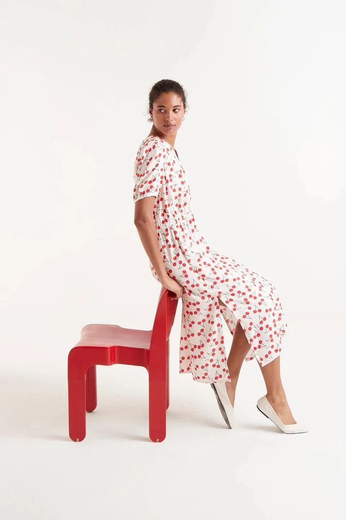 COMPANIA FANTASTICA - Cherry Print Midi Dress - 51C/41000 - Boutique Bubbles