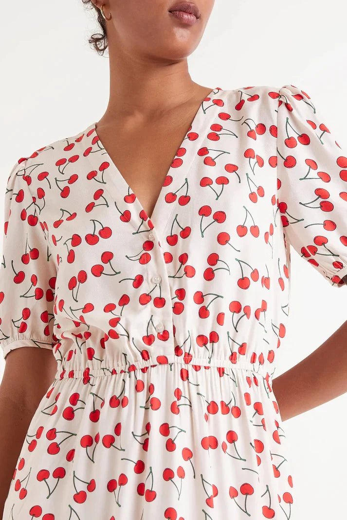 COMPANIA FANTASTICA - Cherry Print Midi Dress - 51C/41000 - Boutique Bubbles