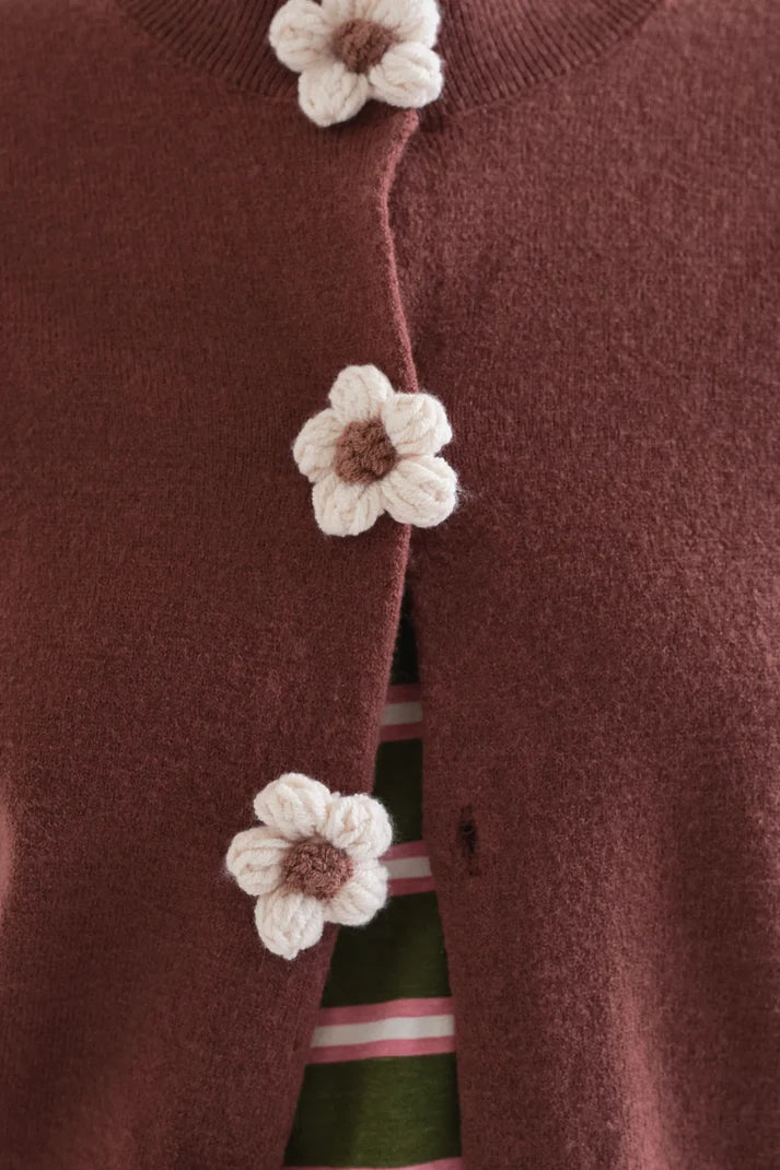 COMPANIA FANTASTICA - Flower Button Cardigan - 63C/10313 - Boutique Bubbles