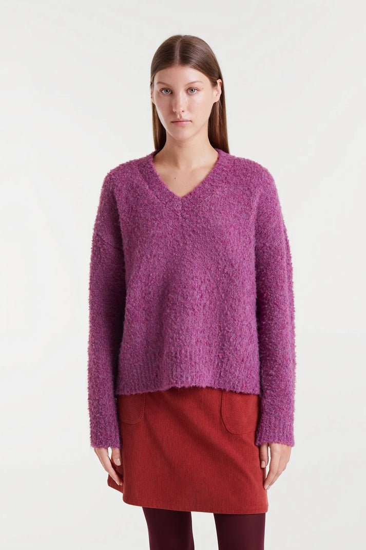 COMPANIA FANTASTICA - Jumper Fuzzy V Neck - 53C/10307 - Boutique Bubbles