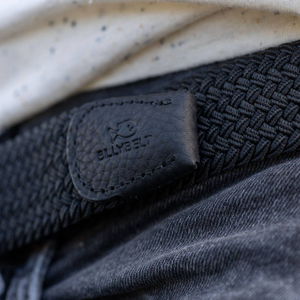 Elastic Braided Belt All Black - Boutique Bubbles