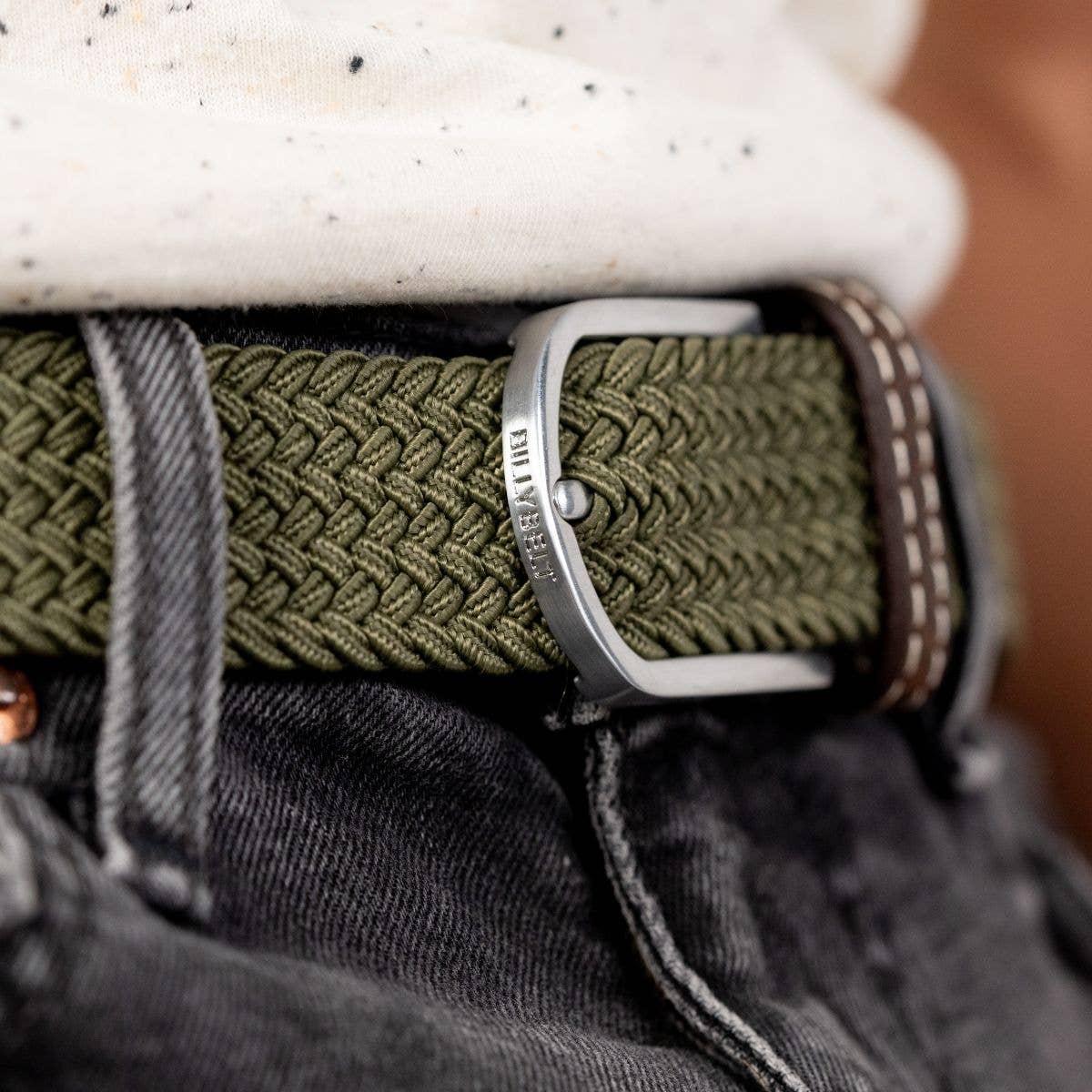 Elastic Braided Belt Armed Green - Boutique Bubbles