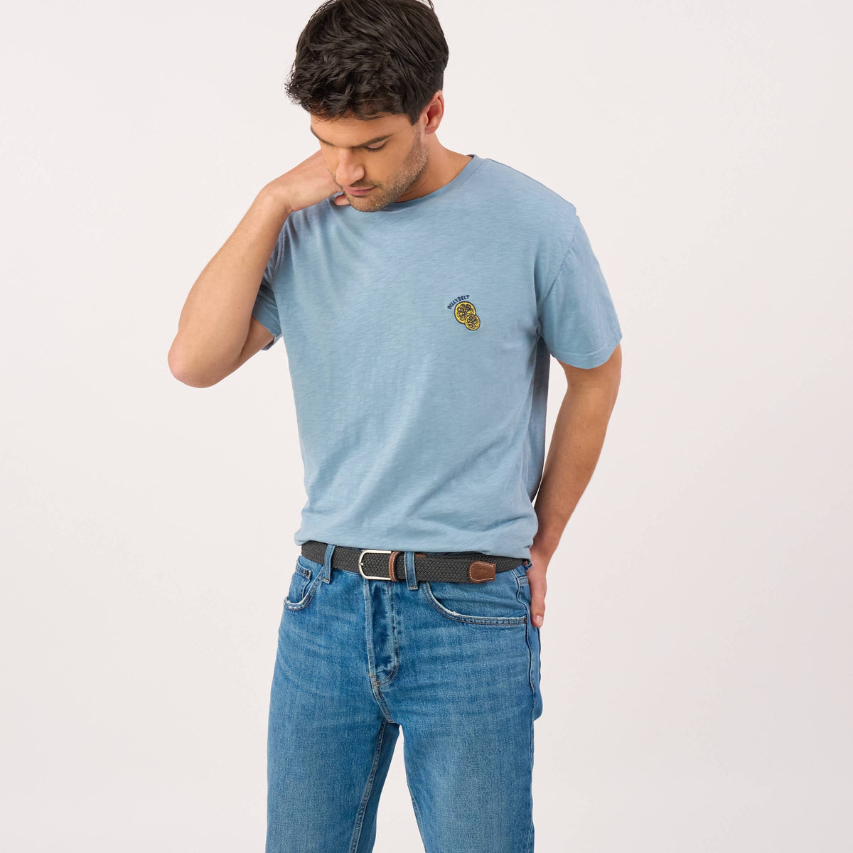 Elastic Braided Belt Flannel Grey