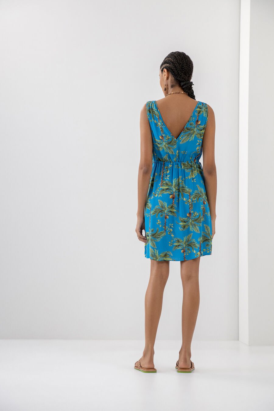 LEZ A LEZ - Short Printed Viscose Dress With Tie - 7506L - Boutique Bubbles