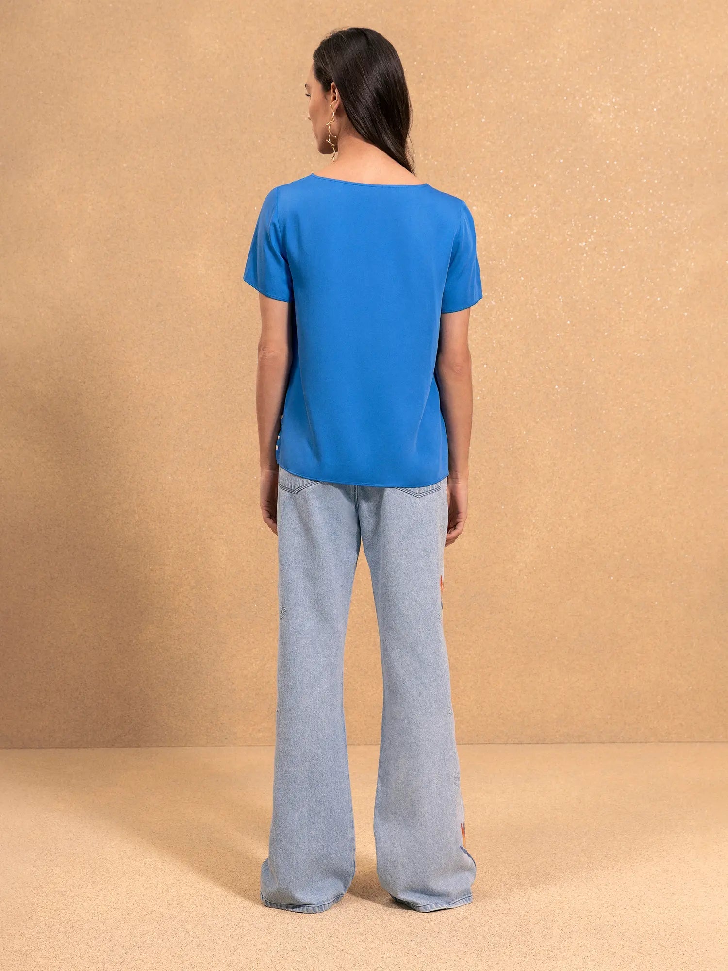 LEZ A LEZ - Top Blue round neck short sleeves - 5093E - Boutique Bubbles