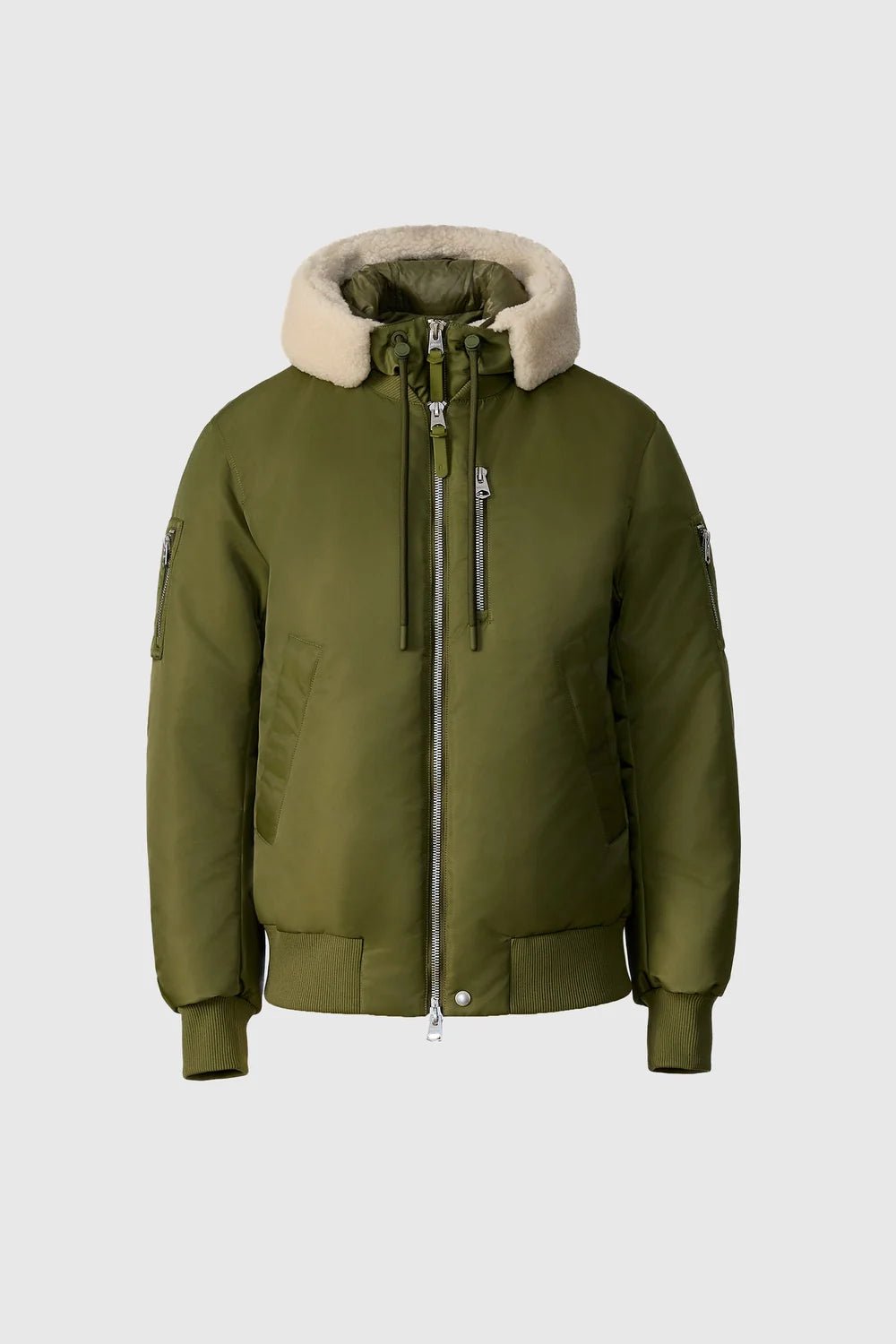 MACKAGE AUGUST-Z - Bomber Jacket with Shearling-Trimmed Hood - Boutique Bubbles
