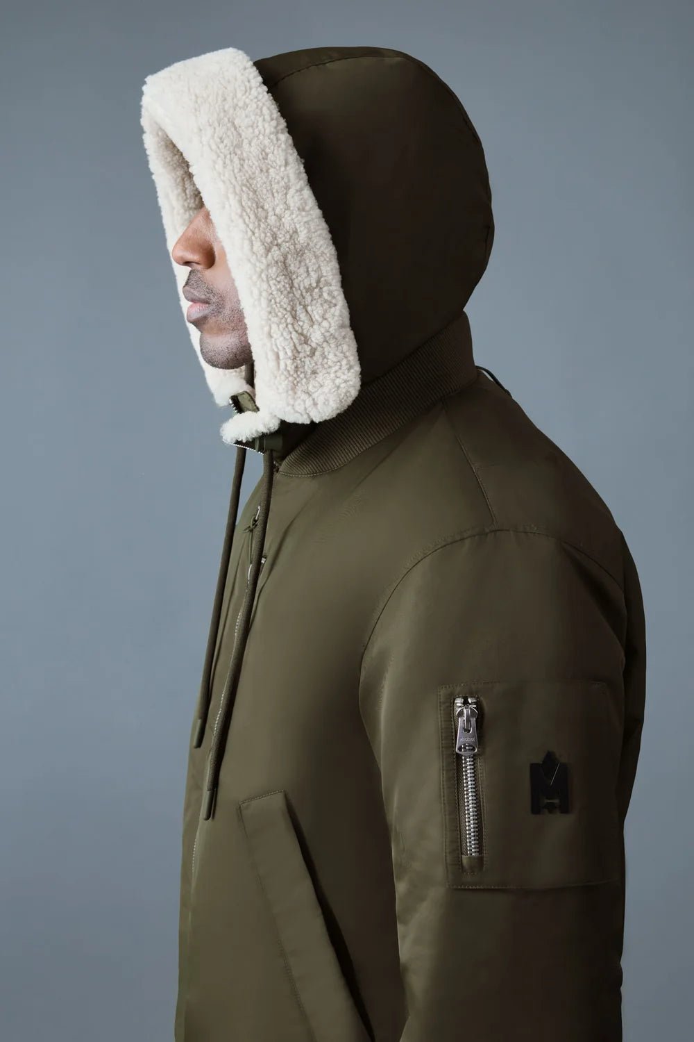 MACKAGE AUGUST-Z - Bomber Jacket with Shearling-Trimmed Hood - Boutique Bubbles