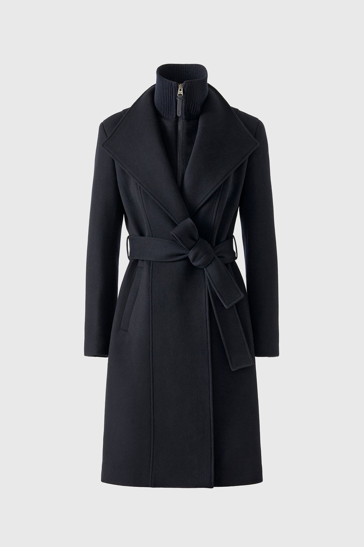 MACKAGE NORITA - 2 - in - 1 Double Face Wool Coat With Sash - Boutique Bubbles