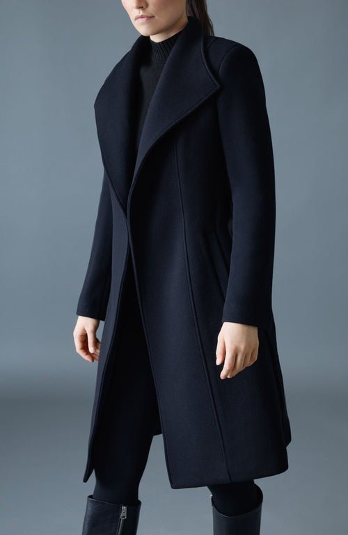 MACKAGE NORITA - 2 - in - 1 Double Face Wool Coat With Sash - Boutique Bubbles