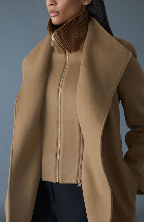 MACKAGE NORITA - 2 - in - 1 Double Face Wool Coat With Sash - Boutique Bubbles