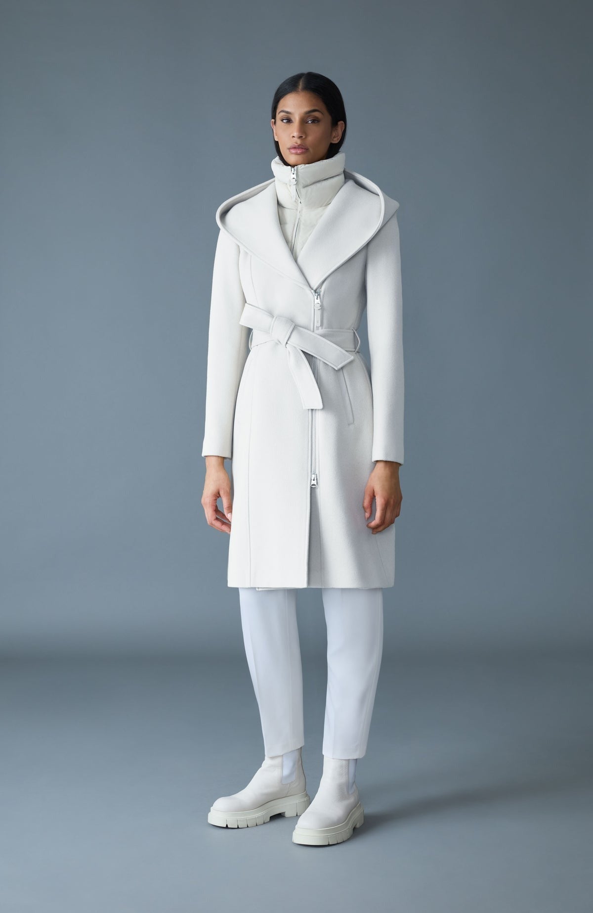 MACKAGE SHIA - SLB - 2 - in - 1 Double - Face Wool Coat With Removable Bib - Boutique Bubbles