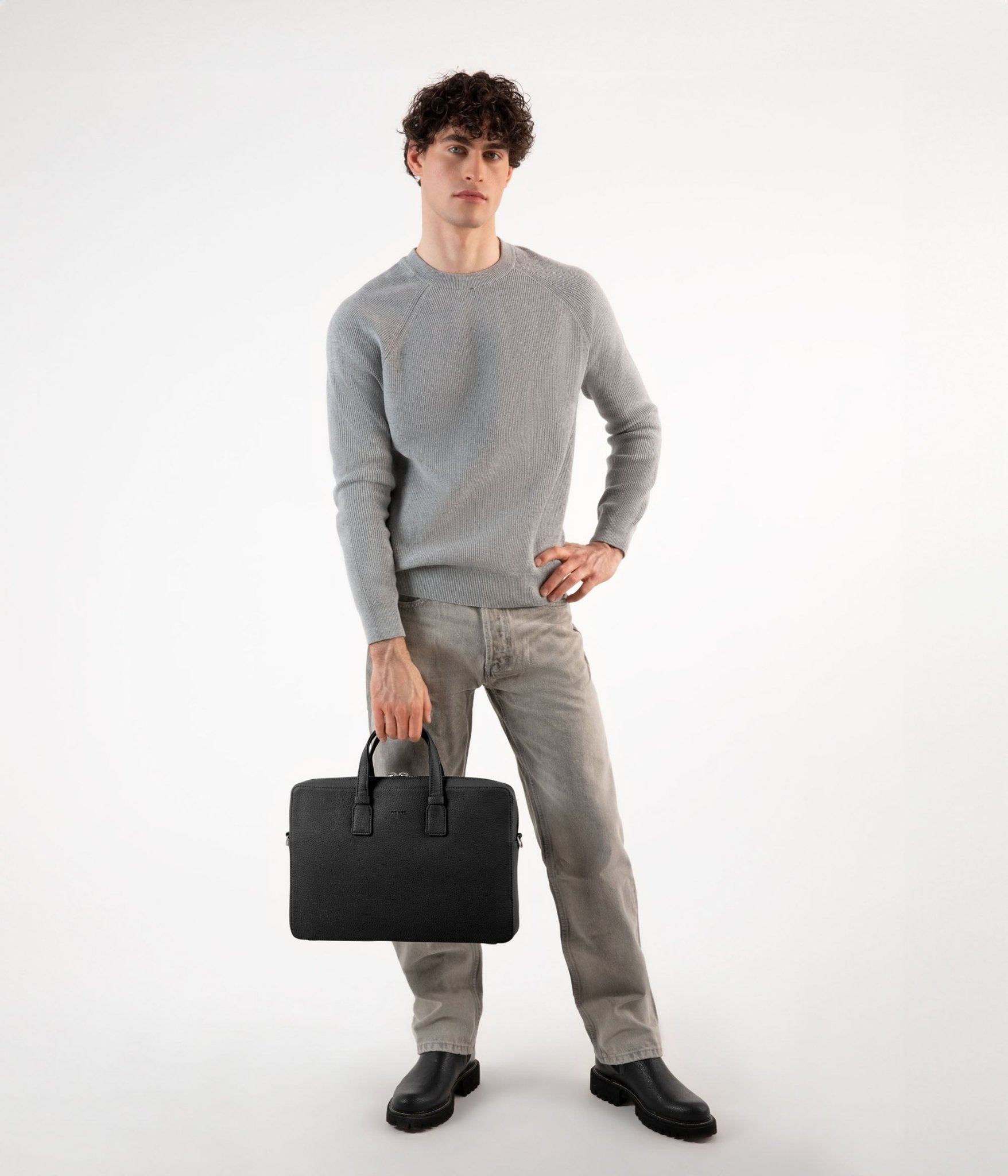 MATT&NAT - BELEM Vegan Briefcase - Grain - Boutique Bubbles