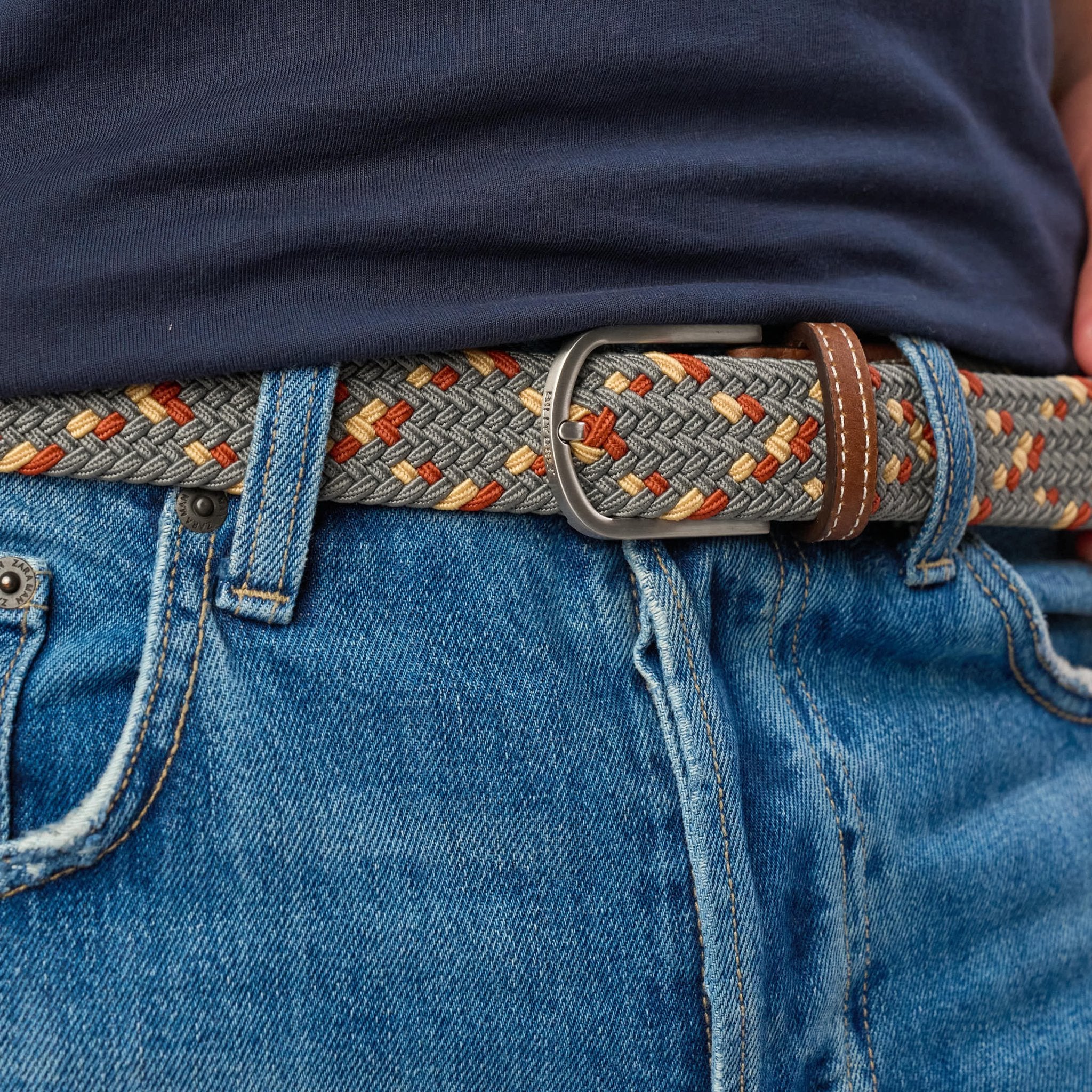 Multicolored elastic braided belt - Atacama - Boutique Bubbles