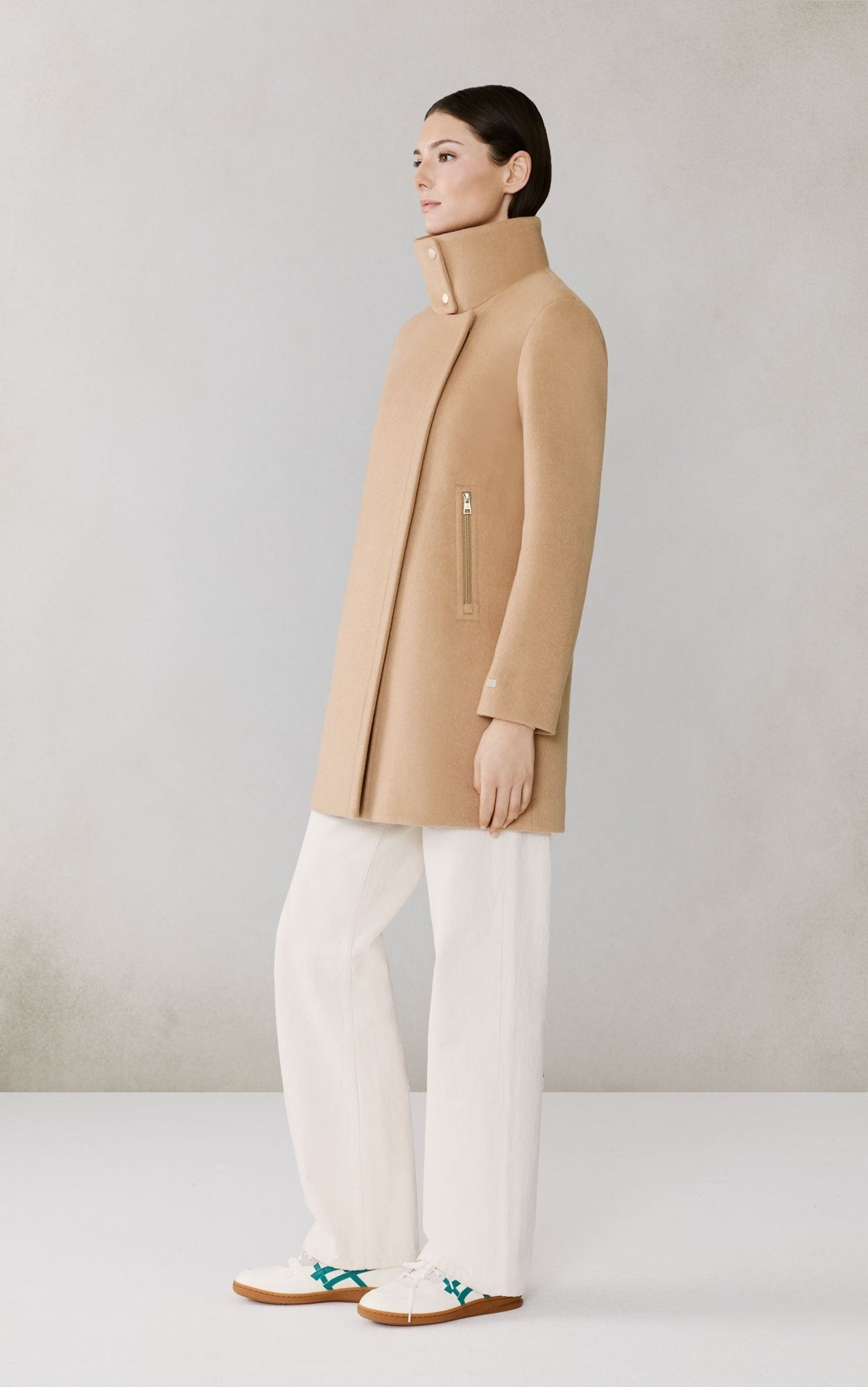 SOIA&KYO ABBI - Straight - Fit Mixed Media Wool Coat With Removable Bib - Boutique Bubbles