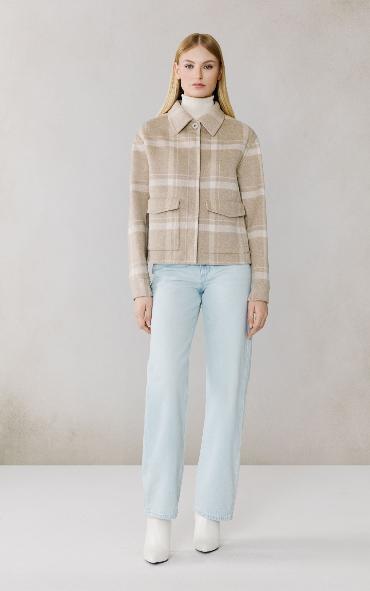 SOIA&KYO AUDRIANA - Plaid Wool Coat - Boutique Bubbles