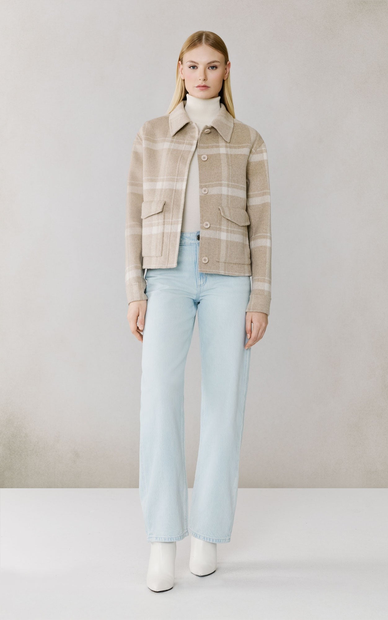 SOIA&KYO AUDRIANA - Plaid Wool Coat - Boutique Bubbles