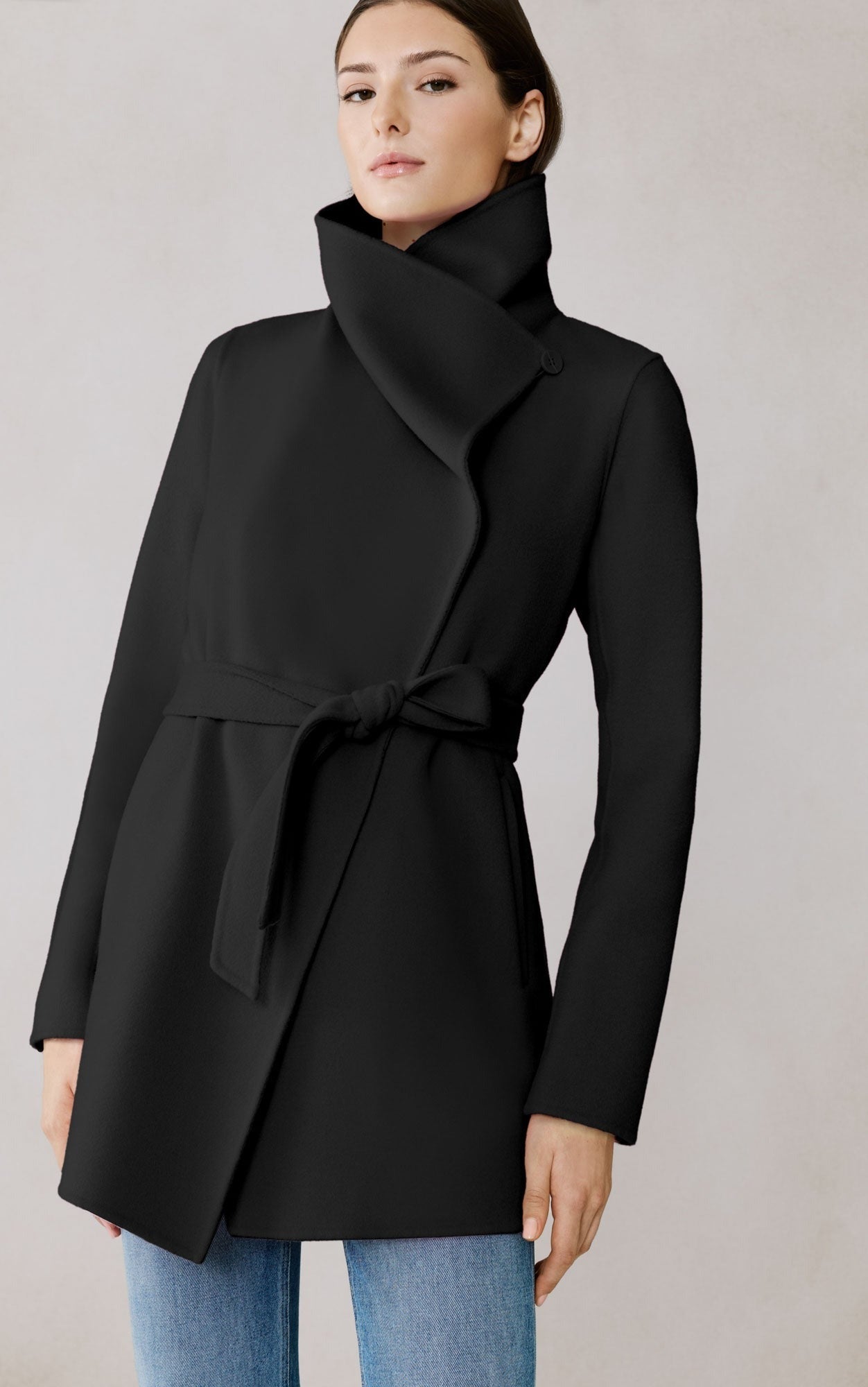 SOIA&KYO BRITTA - U - Double Face Wool Wrap Coat - Boutique Bubbles