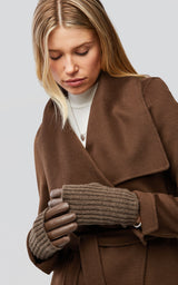 SOIA&KYO CARMEL-N - gants en cuir avec doublure en tricot