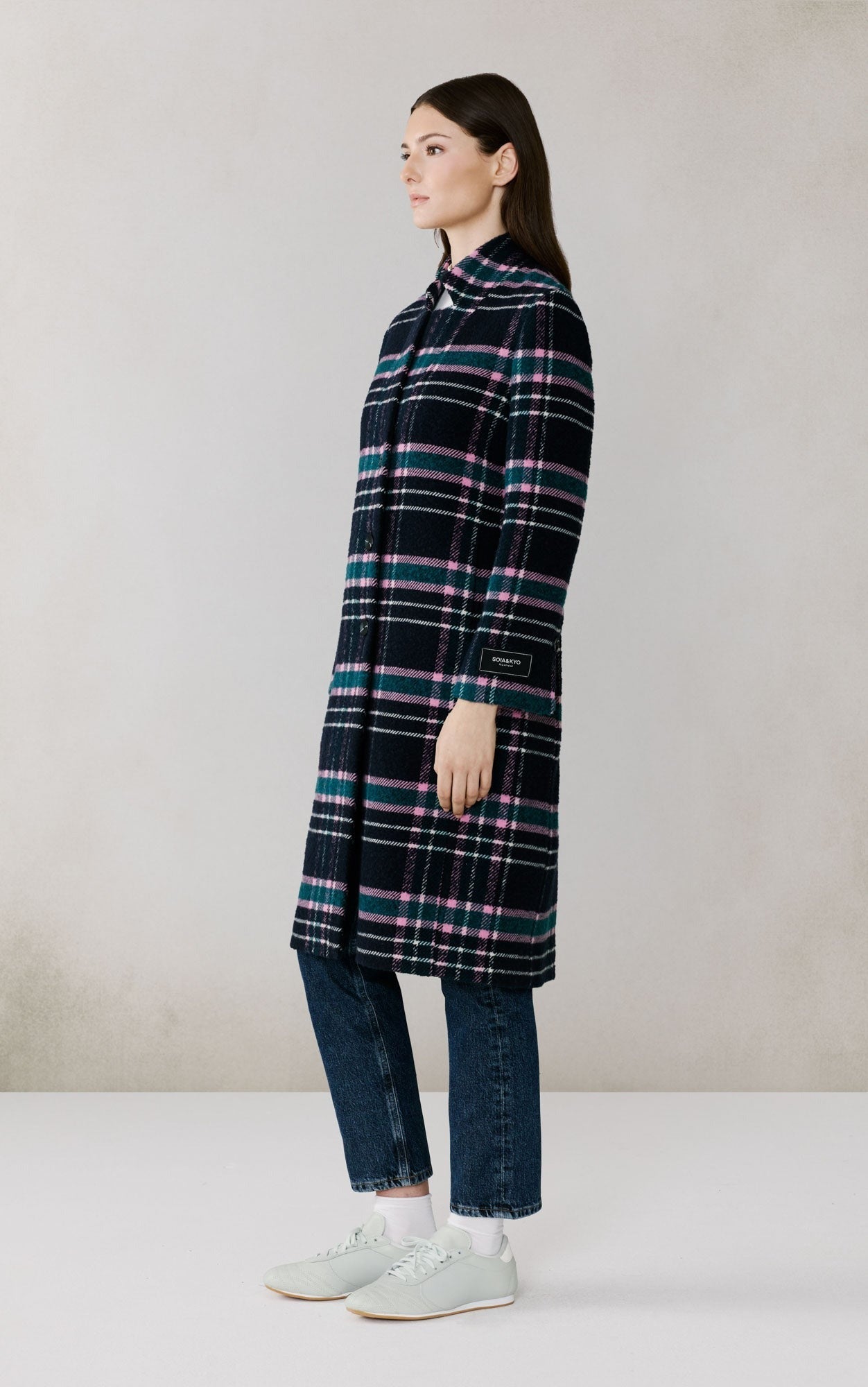 SOIA&KYO DIANE - C - Plaid Midi Coat - Boutique Bubbles