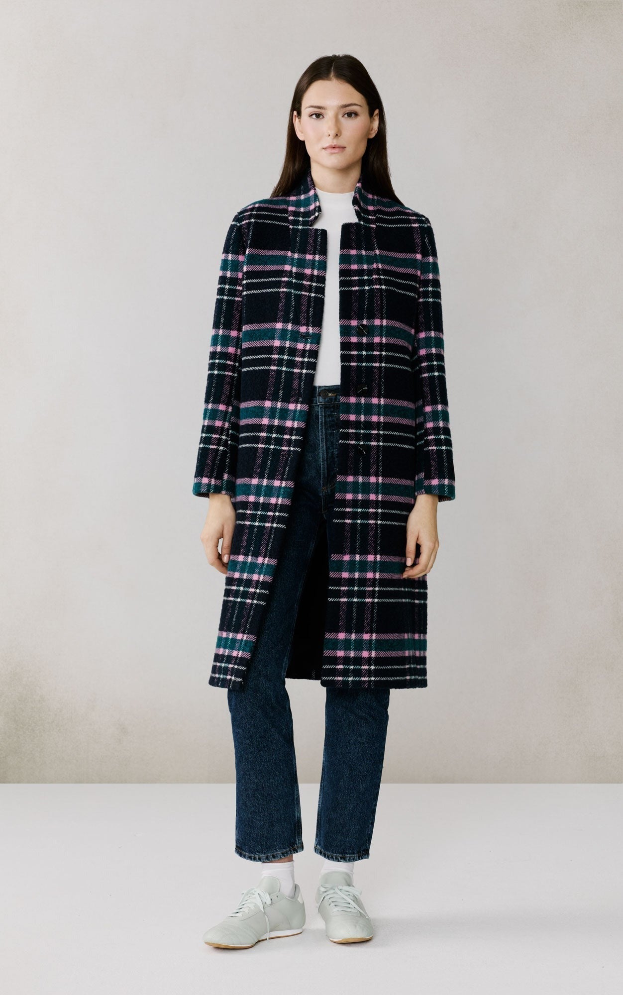 SOIA&KYO DIANE - C - Plaid Midi Coat - Boutique Bubbles