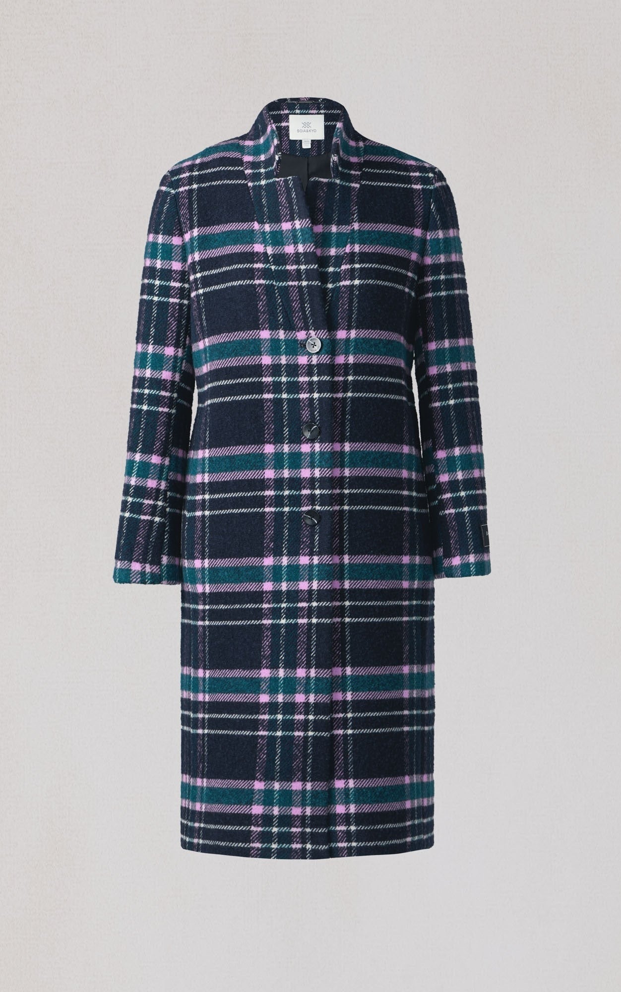 SOIA&KYO DIANE - C - Plaid Midi Coat - Boutique Bubbles