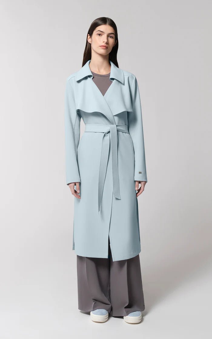 SOIA&KYO DIMITRA - Relaxed-Fit Belted Trench With Shirt Collar - Boutique Bubbles