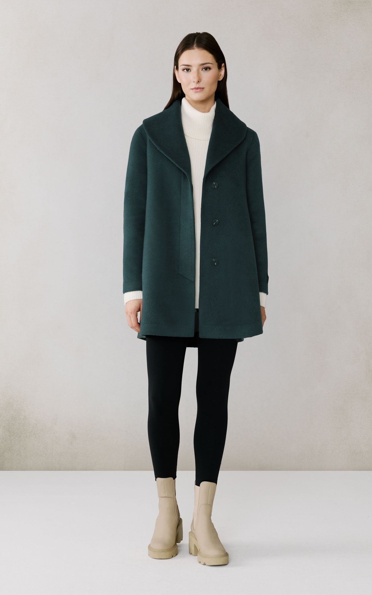 SOIA&KYO ELSA - Wool Shawl Collar Coat - Boutique Bubbles