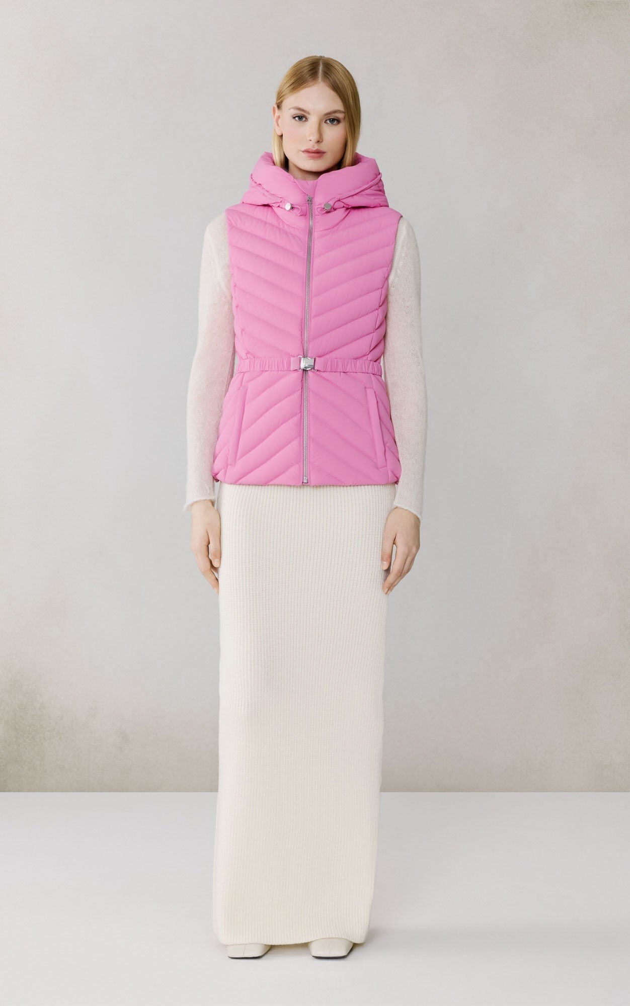 SOIA&KYO ESTELLE - VEST - Stretch Down Belted Vest - Boutique Bubbles