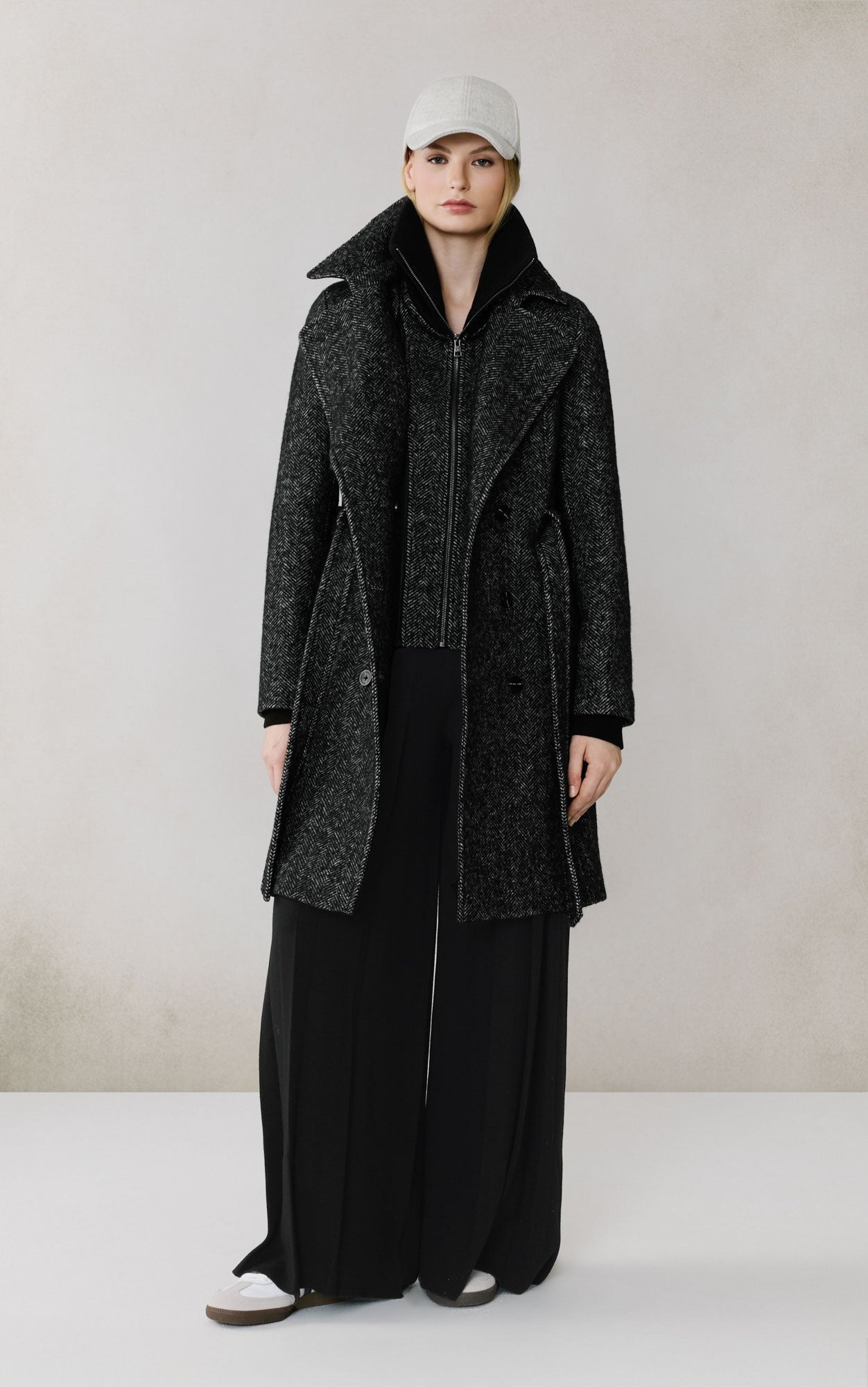 SOIA&KYO FABIANNE - H - Wool Trench Coat With Bib - Boutique Bubbles