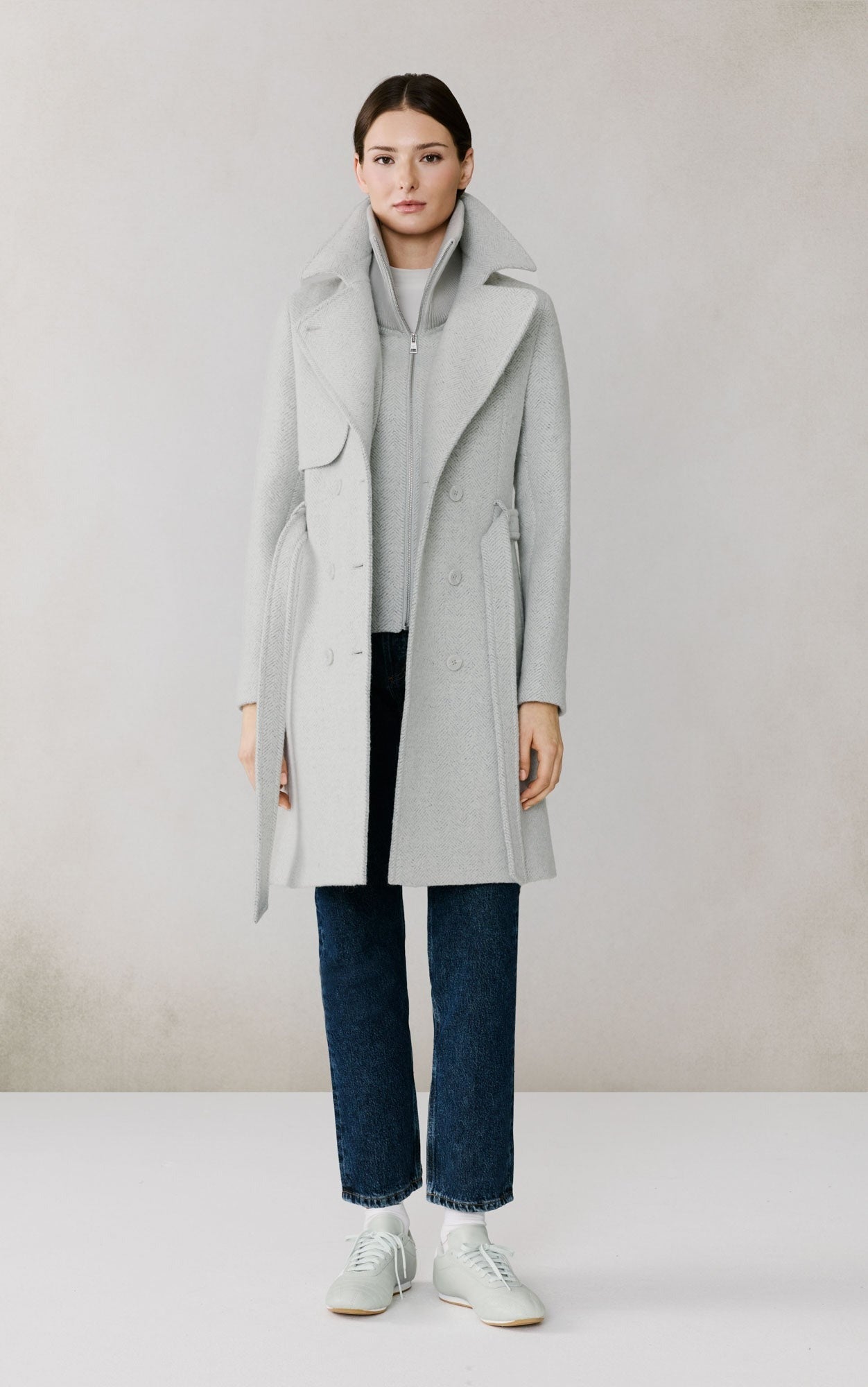 SOIA&KYO FABIANNE - H - Wool Trench Coat With Bib - Boutique Bubbles