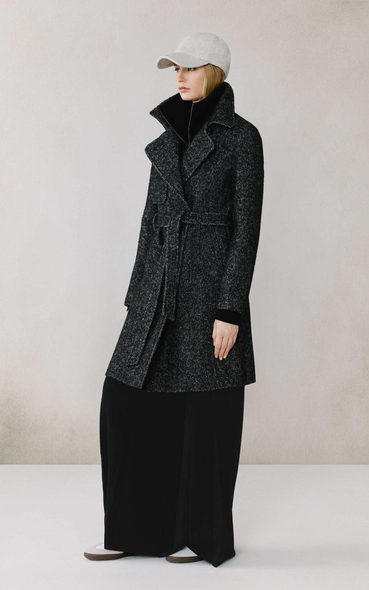 SOIA&KYO FABIANNE - H - Wool Trench Coat With Bib - Boutique Bubbles