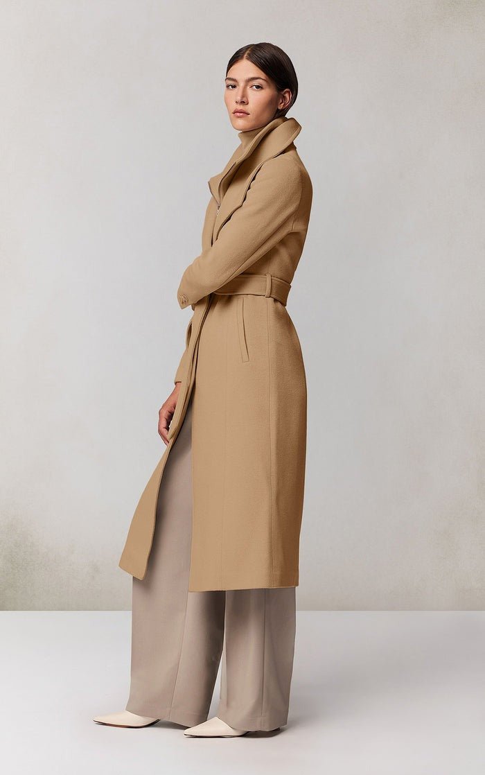 SOIA&KYO ILANA - U - Wool Belted Coat With Bib - Boutique Bubbles