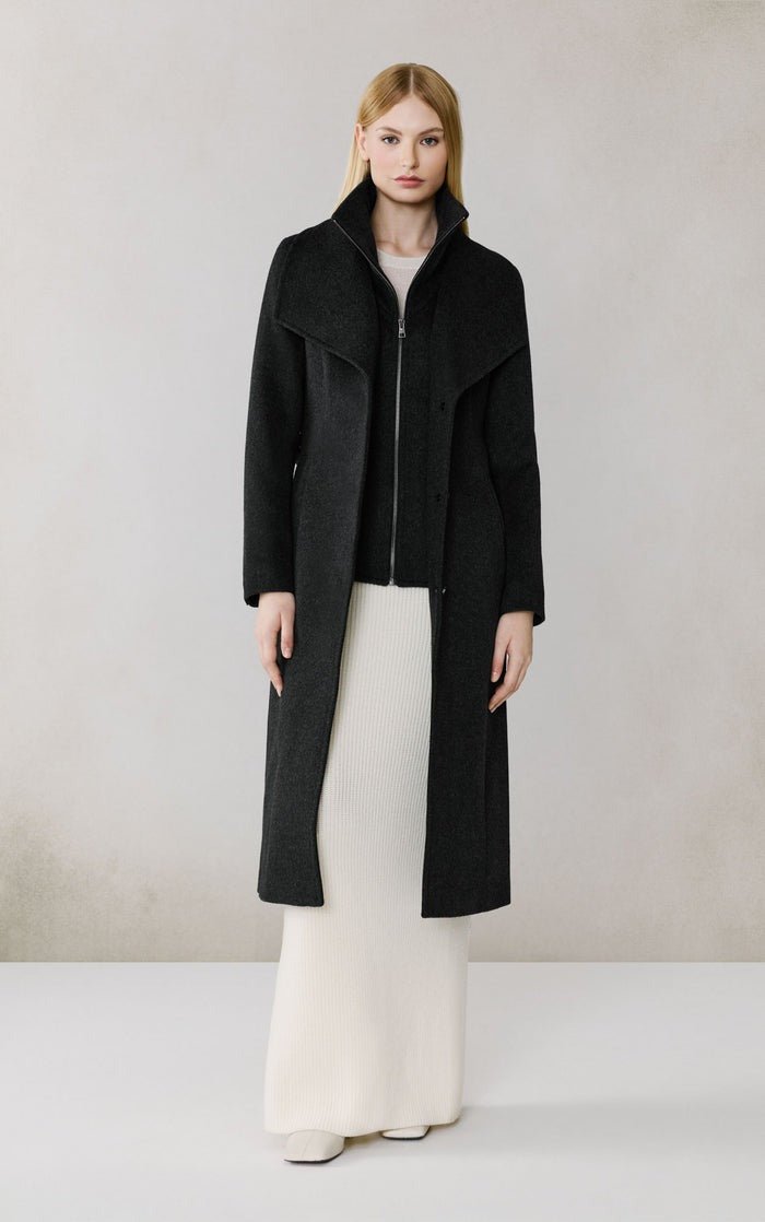 SOIA&KYO ILANA - U - Wool Belted Coat With Bib - Boutique Bubbles