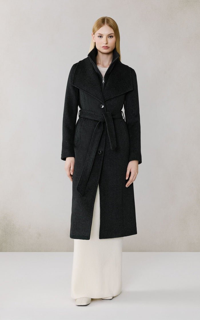SOIA&KYO ILANA - U - Wool Belted Coat With Bib - Boutique Bubbles