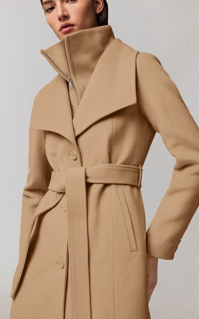 SOIA&KYO ILANA - U - Wool Belted Coat With Bib - Boutique Bubbles